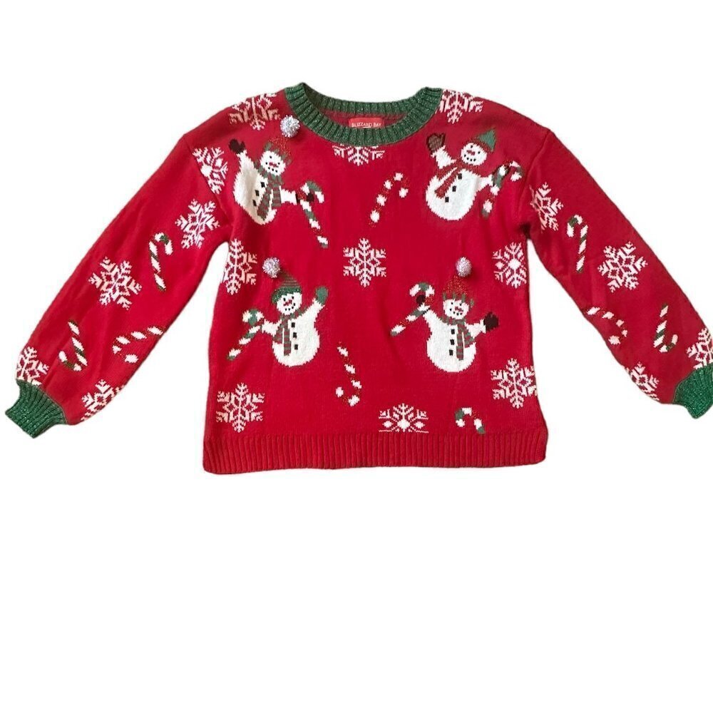 Blizzard Bay Christmas Print Sweater Excellent Condition Red Women's Size Small